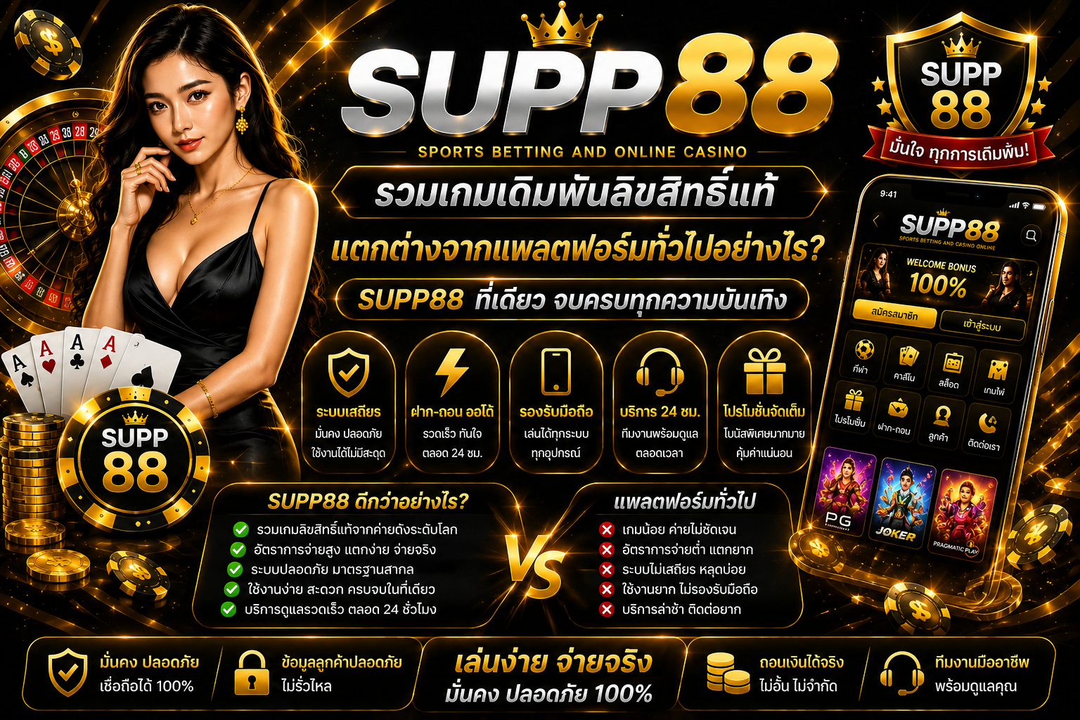 รวมเกมเดิมพันลิขสิทธิ์แท้ supp88 แตกต่างจากแพลตฟอร์มทั่วไปอย่างไร